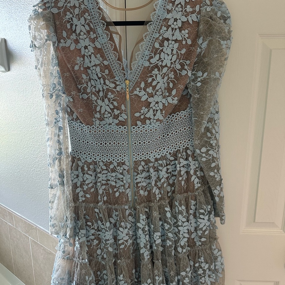 AUTHENTIC Bronx and Banco 2023 Megan Mini Dress Baby Blue. Size XL
